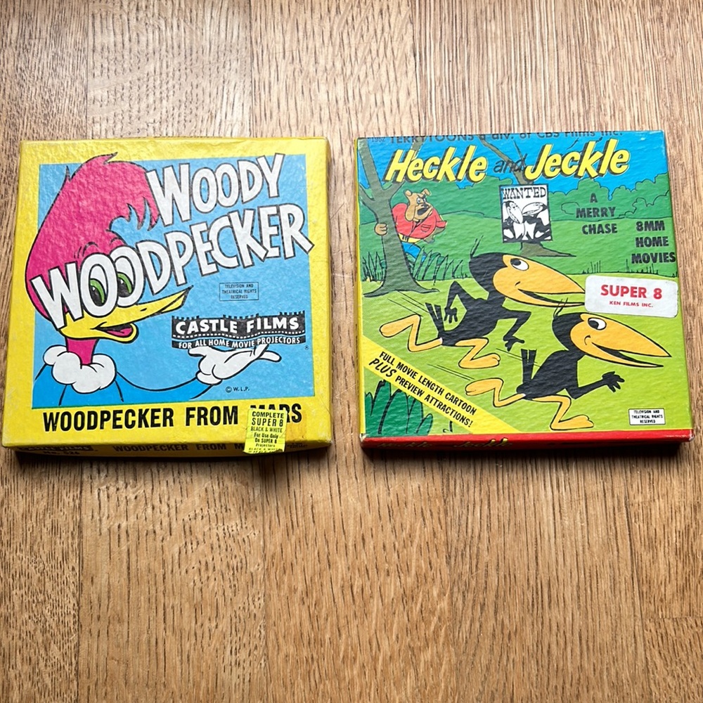 Two Vintage 1960s 8mm Films - Woody Woodpecker plus Heckle and Jeckle